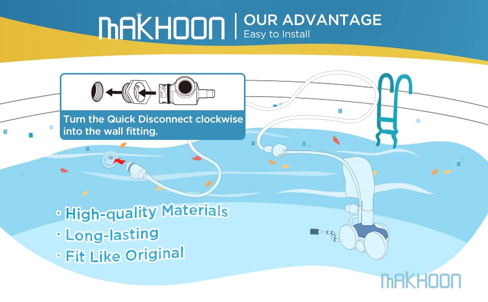 MAKHOON D29 UWF Quick Disconnect and 9-100-9002 Pressure Relief Valve Replacement for Polaris Zodiac 180 280 380 Pool Cleaners (1)