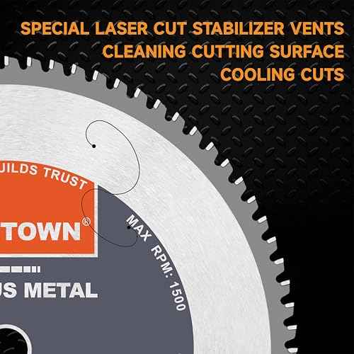 TWIN-TOWN 8 Inch 52 Teeth Dry Cut Steel and Ferrous Metal Cermet Saw Blade with 5/8-Inch Arbor