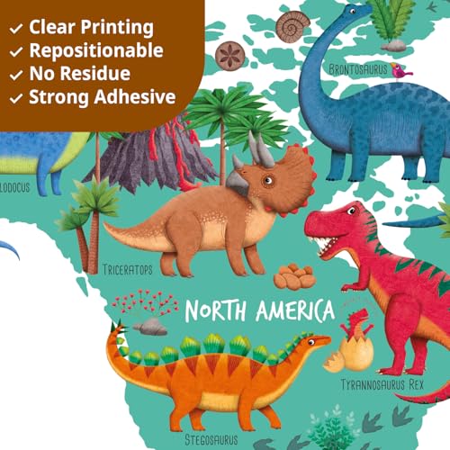 DECOWALL SG2-2312 Dinosaur World Wall Stickers Decals Room Kids Nursery Bedroom d?cor Boys Living Baby Dino playroom Travel Nursery Removable