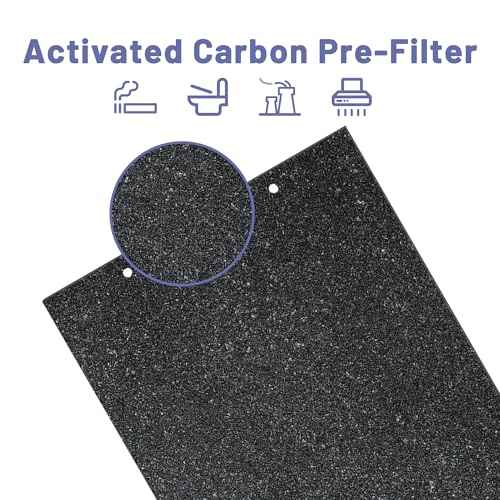 1183800 Replacement Filter Compatible with Whirlpool WPT80(P/B) & 817800 fit Whispure Large Tower Air Purifier, with 2 H13 HEPA Filters + 8 Activated Carbon Pre-Filters