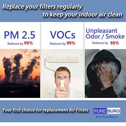 PUREBURG F321 Replacement Filter Compatible with Dri-Eaz DefendAir HEPA 500 Air Scrubber (Model F284), H13 HEPA 16 x 19 x 2 Air Clean Air Purifier