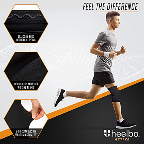 Knee Compression Sleeve with Copper Infused Fibers and Breathable Fabric for Knee Pain Relief, Knee Support, Sore Muscles and Joints for Running, Jogging, Hiking or Arthritis, Black, Large