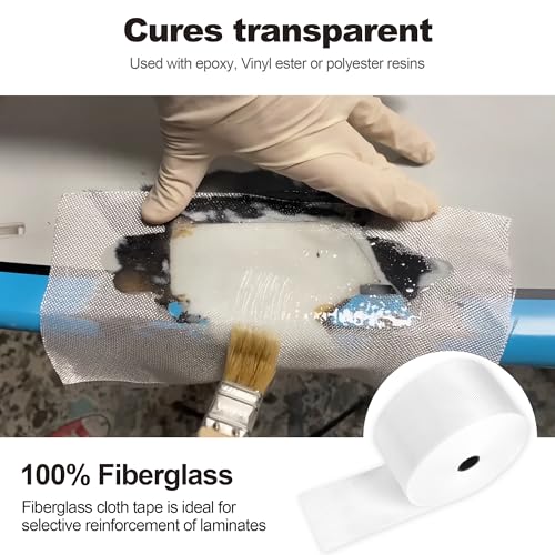 Fiberglass Cloth Tape, 6 oz, 2'' Wide by 40 Yards, Non Adhesive Woven Fiberglass Cloth Roll