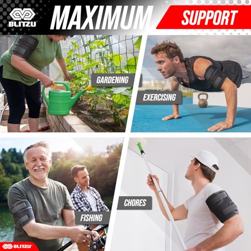 Bicep Tendonitis Brace, Upper Arm Wrap, Tricep Compression Sleeve Support Bands for Men and Women with 2 Adjustable Straps, Pain Relief for Muscle Strains Recovery & Inflammation. Black XXL
