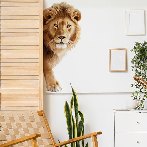 Pop-Out Lion Wall Decals Removable African Animal Vinyl Stickers for Nursery Kids Bedroom and Playroom Decor Peel and Stick Wall Art