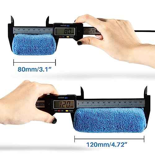 Sukh 6 Pack Microfiber Rectangle Sponge Detailing Pads - Microfiber Wax Foam Applicator Pads for Car Wax Applicator Pad 4.72x3.15 inch Blue