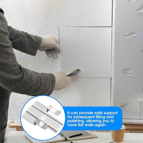 4 Pack Drywall Repair Clips,Easy Drywall Repair Kit,1/2" Stainless Steel Wall Patch Clips with 8 Screws for Damaged Walls Repairing (4 Pack)