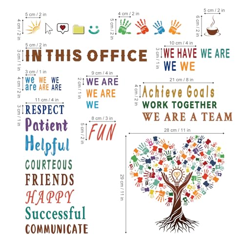 wondever Office Inspirational Wall Decal Quotes Motivational Lettering Office Teamwork Peel and Stick Wall Art Stickers for Classroom Home Decor