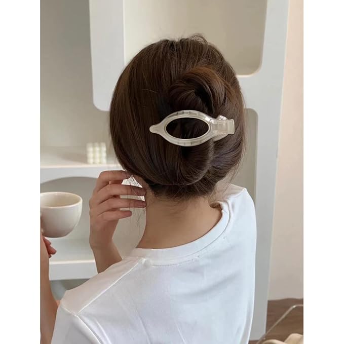 Flat Claw Clips Barrettes for Women - Alligator Hair Clips (3 Pcs), Duck Billed Clips for Thin & Medium Hair Styling, Jaw Clamps