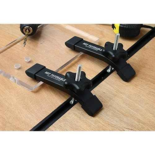 Aluminum T-Track Hold Down Clamps,6-3/8"L x 1-1/4" Width-Woodworking and Clamps-Fine Sandblast Black Anodized-4 Pack