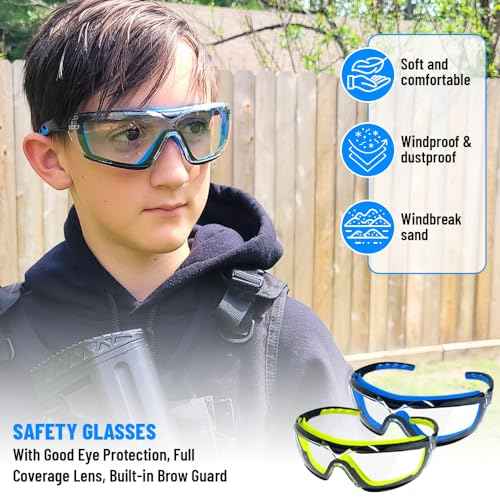 6 PCS Safety Glasses for Men & Women, ANSI and CE Certified, Adjustable and Impact-Resistant, Anti-Fog Clear Lenses, 100% UV Eye Protection Glasses