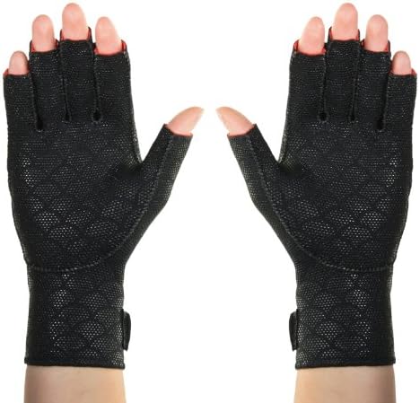 Thermoskin Premium Arthritic Gloves, Black,Relieves Arthritic Pain in Fingers and Hand, Size Large