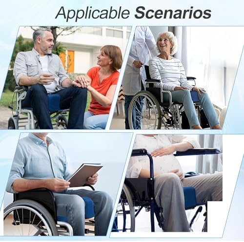 Wheelchair Wedge Pommel Cushion with Safety Straps Non-Slip Wheelchair Cushion for Seniors Prevents Forward Sliding, Provides Leg Abduction, Improves Positioning, Fall Prevention (18*18IN)
