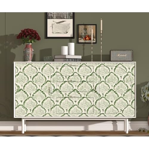 Green Leaf Wallpaper Modern Botanical Peel and Stick Wallpaper Boho Leaf Contact Paper17.3''¡¿78.8'' Self Adhesive Removable Wallpaper Waterproof for Bedroom Bathroom Cabinets Decor Vinyl Roll