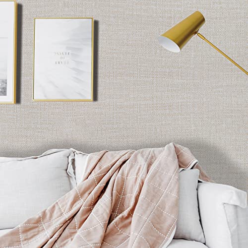 WAPANE Grasscloth Peel and Stick Wallpaper 15.7" x 196.8", Faux Linen Contact Paper for Cabinets/Countertops Removable, Textured Wall Paper Self Adhesive, Vinyl Fabric Wallpaper Waterproof