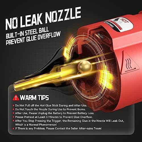 MtiolHig100W Hot Glue Gun Compatible with Milwaukee 18v Battery, Wireless Battery Powered for 18v Battery, Heavy Duty Full Size Glue Gun with 20pcs 0.43'' Glue Sticks for Crafts DIY & Repairs