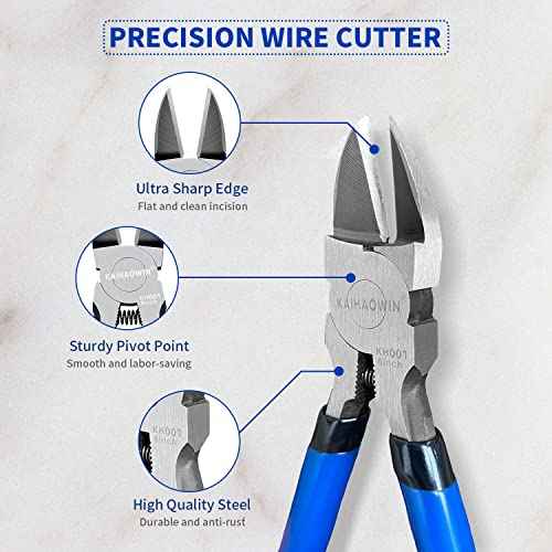 Wire Cutters 6 Pack, KAIHAOWIN 6 inch Dikes Small Wire Cutters Flush Cutters Wire Snips Clippers Diagonal Cutters Side Cutters Cutting Pliers for Crafting