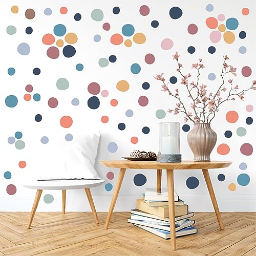 300pcs Polka Dots Sticker Circle Wall Decal for Bedroom,Living Room, Classroom,Playroom Decor Removable Vinyl Stickers Dots Wall Decals