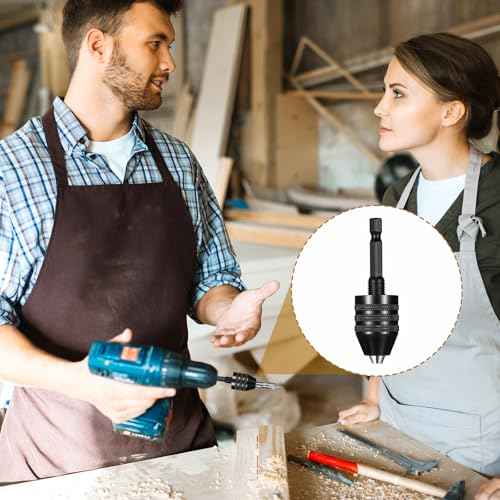 2 PCS Keyless Drill Chuck for Impact Driver, 1/4 Inch Hex Shank Drill Chuck Fast Change Converter Extension Drills Bit Adapter Keyless Chucks, Chucks Conversion Adapter in 0.3-6.5mm, 0.3-3.6mm