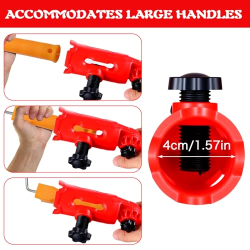Multi-Angle Paint Brush Extender for High Ceiling, Extension Pole Attachment Holder Paint Brush Holder for Roller Scraper High Ceiling Rotating Head Walls Edges Corners