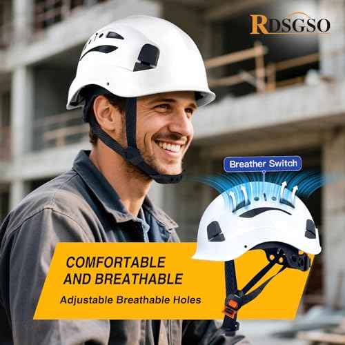 Industrial Safety Helmet RGS-8C Adjustable Vents, 6-Point Suspension Breathable Lightweight Hard Hats for Construction,Outdoor Work ANSI Certified