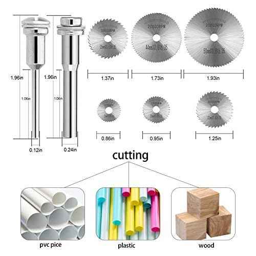 60Pcs Rotary Cutting Wheels Tool Kit, Resin Cut Off Wheels Disc, Mini HSS Saw Blades Cutter, Diamond Cutting Kit with Mandrels for Wood Glass Plastic Stone Metal