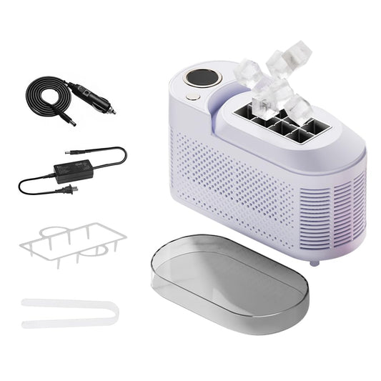 SL Nevnmoe Countertop Portable Small Mini Ice Maker - 8 Ice Cubes Ready in 15 Mins, Comes with Car Power, DIY Ice Making & Easy Ice Release, Suitable for Home, Kitchen, RV & Camping