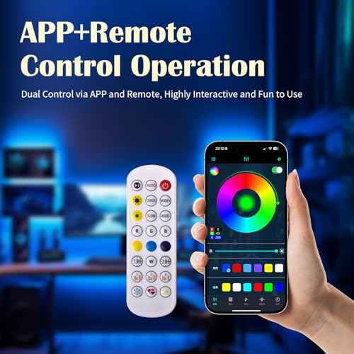 3D Cloud Music Sync RGB LED Strip Light - APP & Remote Control, Multi-Color & Warm White, USB Powered, for Bedroom, Kids Room, Gaming Room, Ideal Gift