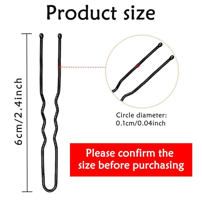 330 Count U Shaped Hair Pins for Buns, YINGFENG 2.4 inch Bun Pins Black Hair Pins for Women Girls with Storage Box, Hair Accessories for All Hair Types