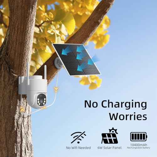 Apone 4G LTE Cellular Security Camera, No WiFi Solar Powered Security Camera, Auto Tracking, Color Night Vision, Motion Detection, 2 Way Audio, Built in SIM Card, Support Verizon/AT&T/T-Mobile