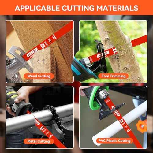 10 Pack 12 Inch 4/6 TPI Reciprocating Saw Blades for Wood and Nail-Embedded Wood Cutting, Bi-Metal Sawzall Blades for Cutting Nail and PVC Pallets etc, for Diablo Sawzall Blades DS1212BW5
