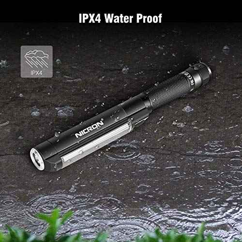 NICRON Worklight Flashlight Pocket COB Magnetic Base Work Light, 500 Lumens Inspection Pen Light 5 Modes LED Flood Beam WL15 Handheld Led Flashlight 3*AAA for Car Repair, Household and Outdoor Use