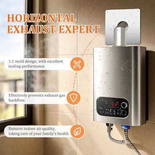 3.15" Thickening Stainless Steel Vent Wall Thimble,Suitable for Walls Ranging from 4.7 "to 7.0",for Indoor Gas Tankless Water Heater,Ideal for Home Heating and Bathroom Setups
