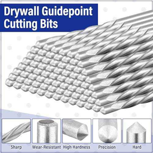 Tondiamo 100 Pcs Drywall Router Bits 1/8" Drywall Drill Bits Guide Point Cutting Diameter Router Rotary Tools