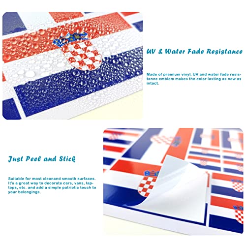 QQSD Croatia Flag Sticker Croatian Decal in Multiple Sizes, 3 Pack, 11.7 x 8.3 Inches