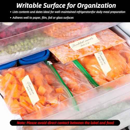 164 Yards Total Freezer Tape 3 Rolls,0.79 Inch Wide Writable Surface,Easy Tear,Low Temperature Resistant,Residue Free Removal,White Tape for Food Containers,Freezers, Refrigerators