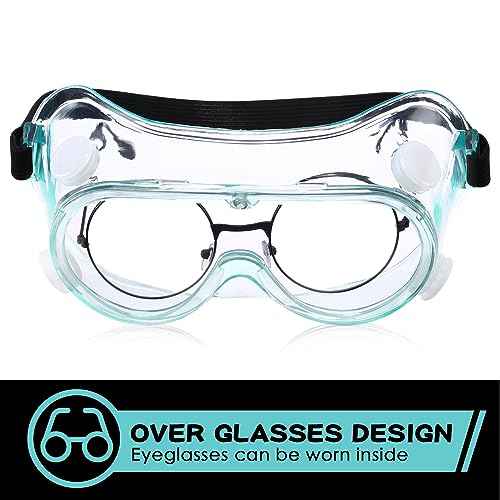 Yunsailing Protective Safety Goggles Lab Over Glasses Clear Anti Fog Eye Protection Goggles for Men Women