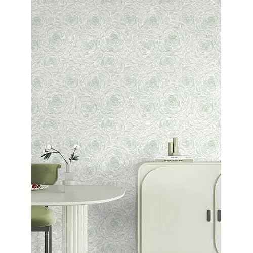 Modern Peel and Stick Wallpaper Green Contact Paper Sage Green Self-Adhesive Wall Paper Removable Decorative Wallpapers for Bedroom Bathroom Cabinets Decor Vinyl 17.3''¡¿78.7''