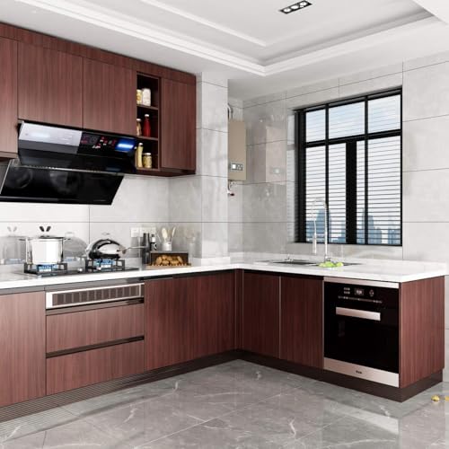 Livelynine Wood Wallpaper Peel and Stick Countertop Waterproof Wood Grain Contact Paper for Countertops Desk Kitchen Counter Top Vinyl Wrap Self Adhesive Cabinet Covering Laminate Sheets 15.8x78.8