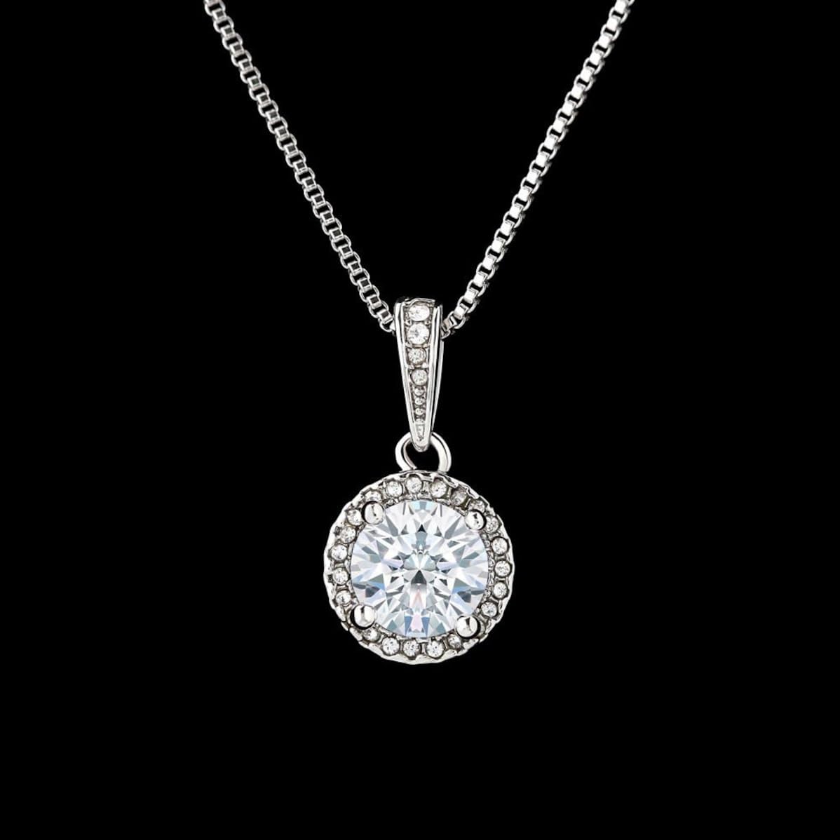 VIRAGIL Daughter's Eternal Hope 14k White Gold Necklace Gift on Christmas Luxury Box