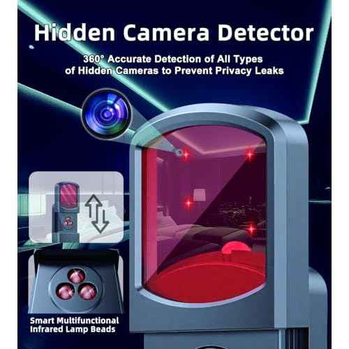 Hidden Camera Detector, Portable Anti-Spy Device, RF Signal Scanner, GPS Tracker & Bug Detector with Anti-Theft Alarm Mode for Hotels, Travel, Home & Office Privacy Protection Tool