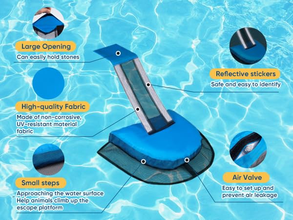 Pro Pool Animal Critter Escape Ramp 2Pcs Frog Saver Pads Ladder for Swimming Pools Lily Pad for Frogs Float Life Saving Wildlife Duck Duckling Creature Rescue Bridge Log Maintenance Kits Accessories