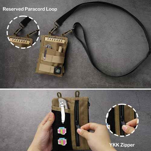 VIPERADE VE18 EDC Pouch, Pocket Organizer for Men, EDC Pocket Organizer, 3 Slots with 2 Zipper Pockets, Multitool Pouch
