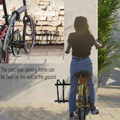 XINYI Bike Rack Floor, Bike Stand Garage, Indoor/Outdoor Bike Rack Garage,22-28" Wheel Stand, Max. Tire Width 2.1", Front/back Bike Stand For Mountain, Road and Kids Bikes for 2 Bikes