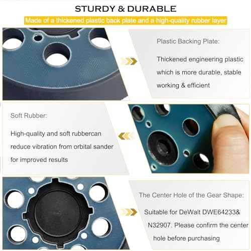 5" 8 Hole Hook and Loop Replacement Sander Pad for Dewalt Random Orbital Sander, Sanding Backing Pad for DeWalt DWE6421 6421K DWE6423 6423K DCW210B Sander 4 Screw Holes Sanding Part DWE64233 & N329079
