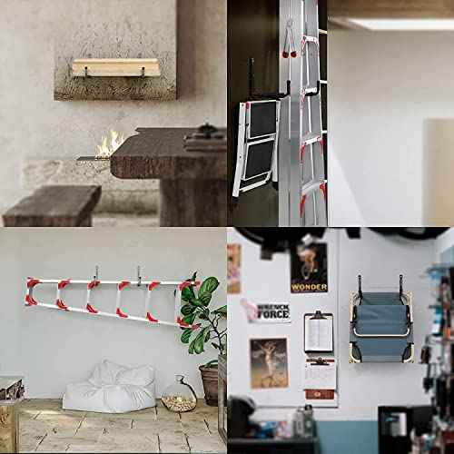 6 Pack Heavy Duty Garage Storage Ladders Hooks, 10 Inch Wall Mount Storage Garage Hangers for Bikes, Garden Tools, Chair, Hose