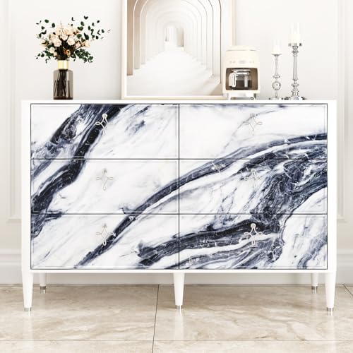 Wallercity Glossy Blue/White Marble Contact Paper for Countertops Kitchen Granite Peel and Stick Wallpaper Removable Vinyl Wraps for Drawer Liner 15.8''x78.7'' Marble Wall Paper for Cabinets Counters