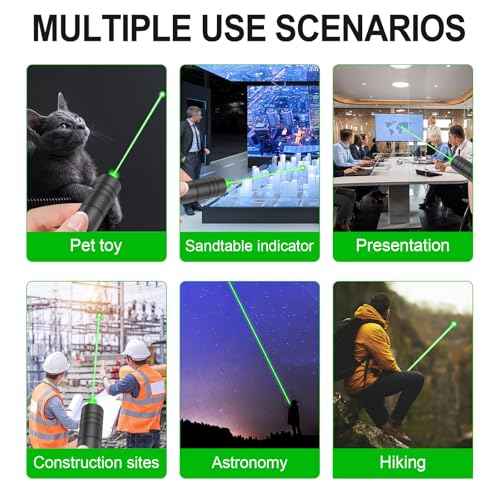 [2 Packs] LETEAPII Green Beam Light Flashlight Long Range, USB Rechargeable Tactical Flashlights with Star Cap Adjustable for TV/LED/LCD Screens, Presentations, Astronomy, Camping, Hiking, and Outdoor