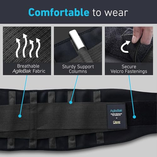 Back Brace for Lower Back Pain Women - Back Support for Men, Back Support Belt for Women, Back Brace for Men Lower Back Pain Relief, Back Brace for Work, Medical-Grade Lumbar Support Brace, Black, S