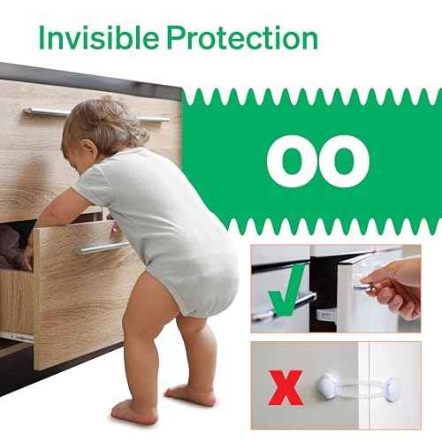 Easy Installation Magnetic Child Safety Cabinet Locks by LoveNoobs¢â, 20 Locks + 4 Keys, Keep Your Little Ones Safe with Easy-to-Install, Secure Baby Proofing for Cabinets and Drawers